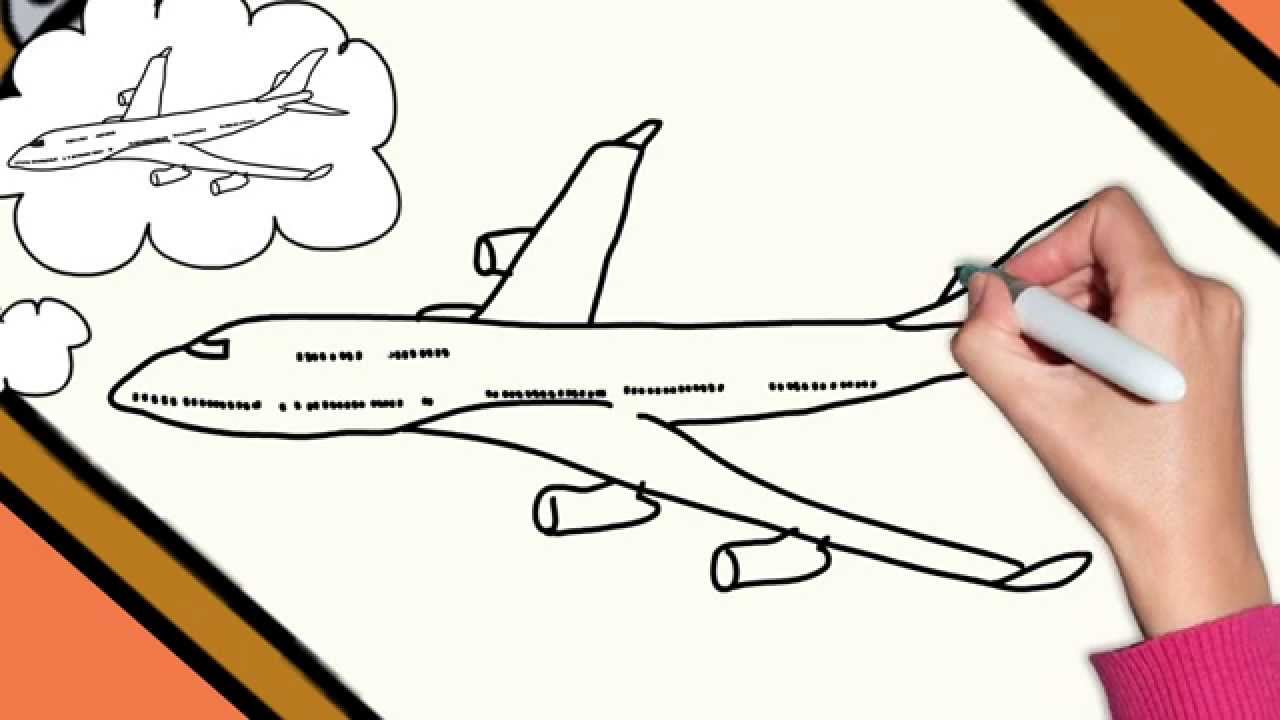 1280x720 How To Draw A Plane [Airplane] Boeing 747 Step By Step