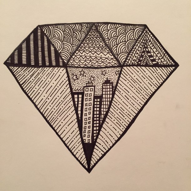 610x610 Art, Artist, Bampamp,w, Black And White, Cool, Diamond, Drawing