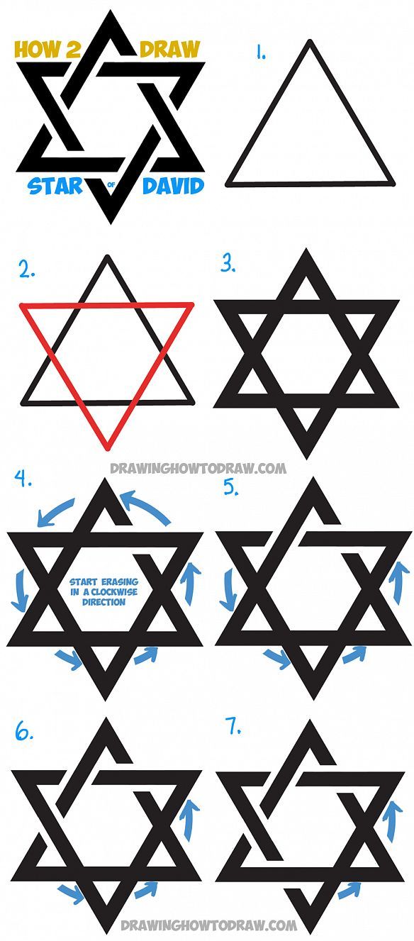 584x1327 How To Draw The Star Of David (The Jewish Star) With Easy Steps