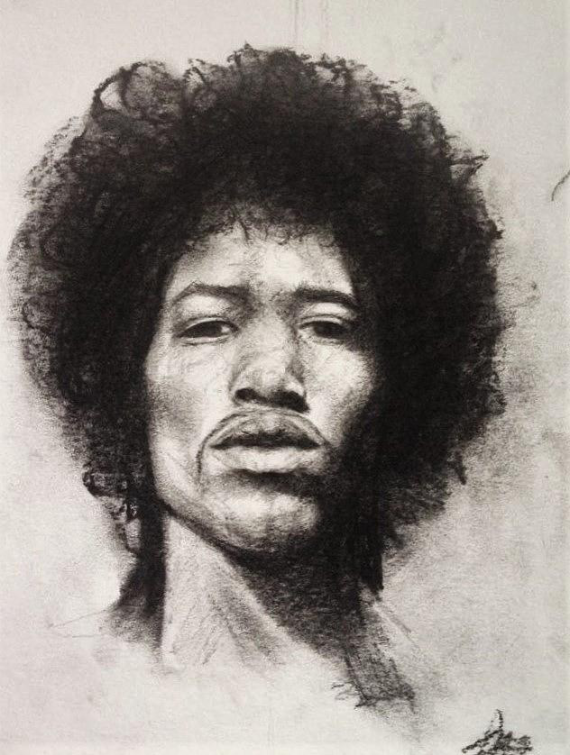 632x838 Jimi Hendrix Charcoal Drawing By Annamaria Shkurti