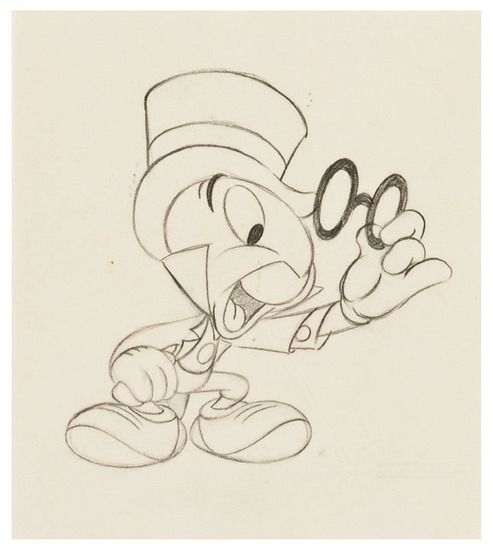 493x550 Bruce Smith Animator Jiminy Cricket From Pinocchio (1940), By