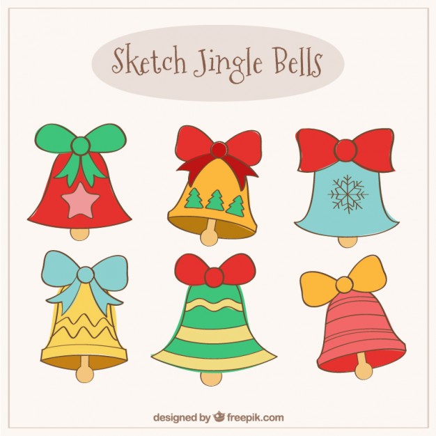 626x626 Drawn Jingle Bells Collection Vector Free Download