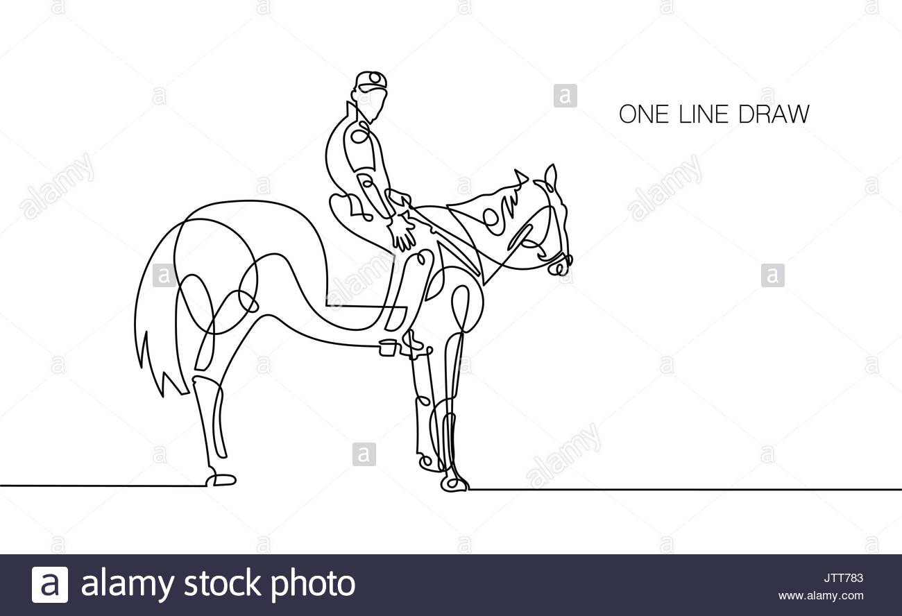 1300x888 Drawing Style Illustration Horse Jockey Stock Photos Amp Drawing