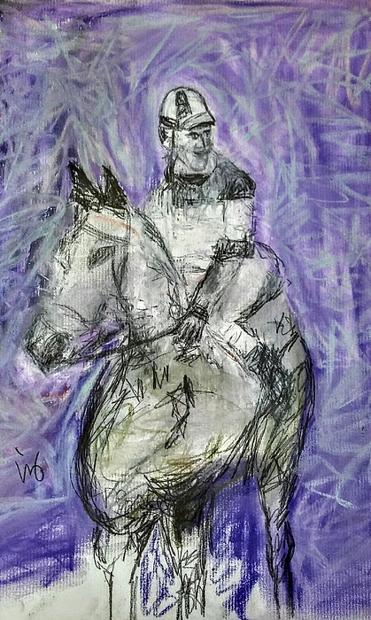 419x700 Jockey Drawing By Elizabeth Conti