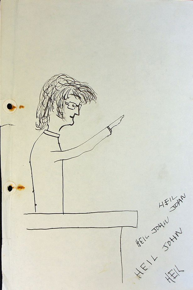 615x923 John Lennon Depicted Himself As Adolf Hitler In College Drawings
