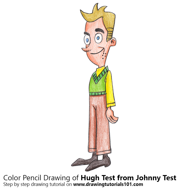 800x800 Hugh Test From Johnny Test With Color Pencils Drawing Tutorials