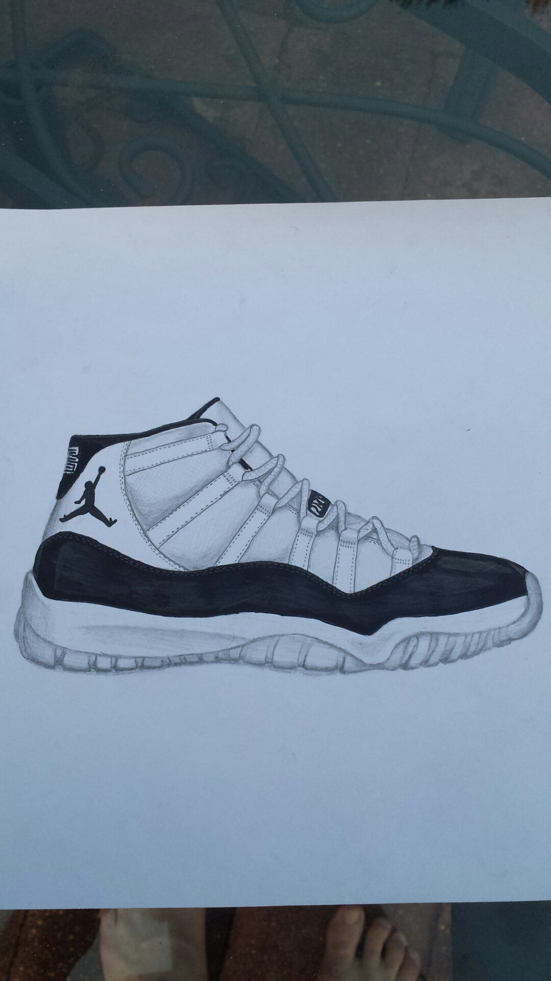 1080x1920 Finished Drawing, Air Jordan 11 Concord. I'Ll Draw The Shoe