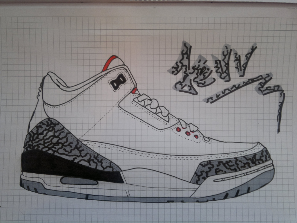 1024x768 Jordan 3 Drawing