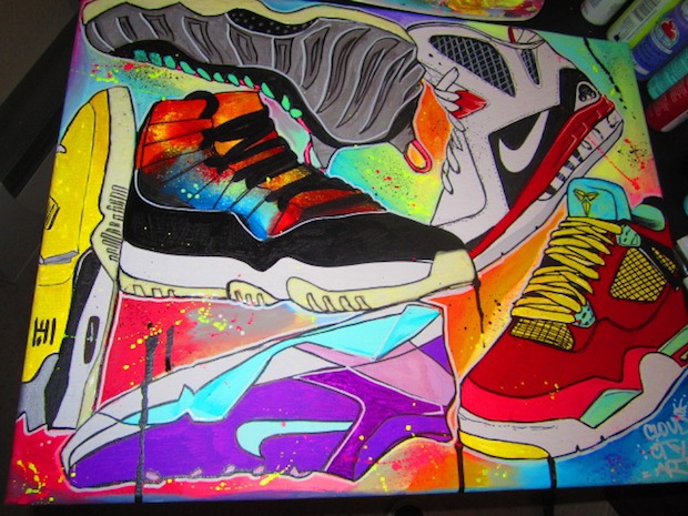 620x465 Neon Nike And Air Jordan Painting By Cloud City Art