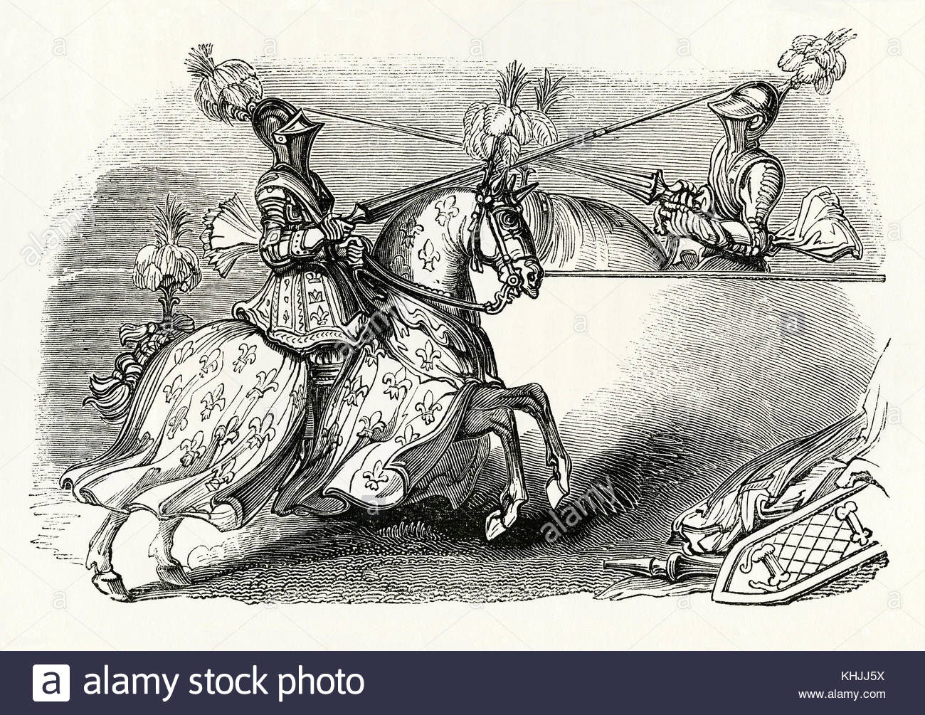 1300x1005 Two Knights Jousting At A Tournament Stock Photos Amp Two Knights