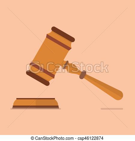 450x470 Wooden Judge Gavel And Soundboard. Auction Concept Vectors