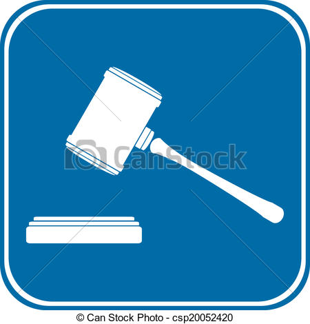 450x470 Judge Gavel Icon On White Background. Vector Illustration