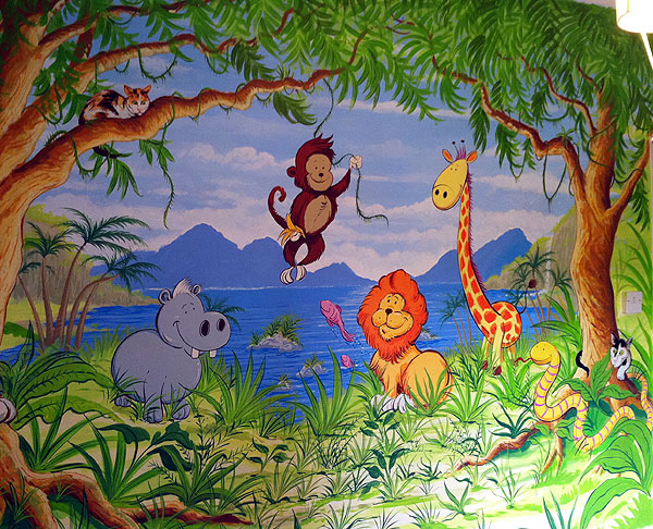 600x486 Jungle Scene Drawing For Kids