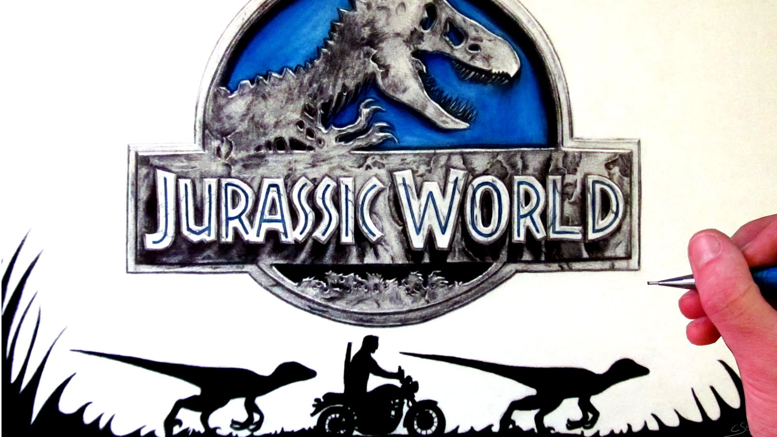 1600x900 Jurassic World Drawing