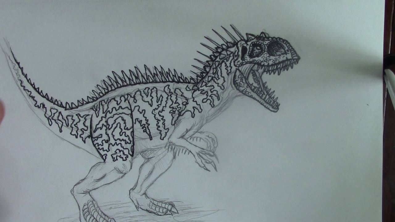 1280x720 Jurassic World How To Draw Indominus Rex, Part 3.