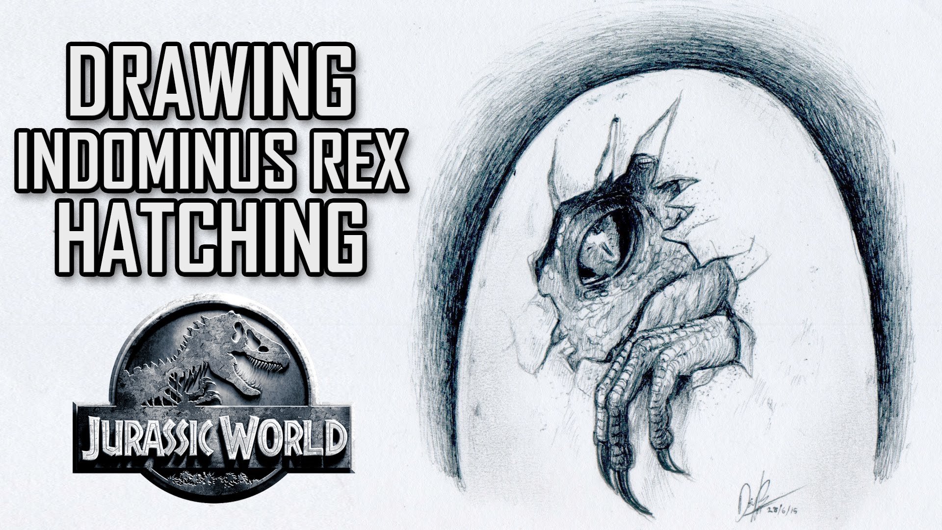 1920x1080 Jurassic World Indominus Rex Baby Hatching Drawing