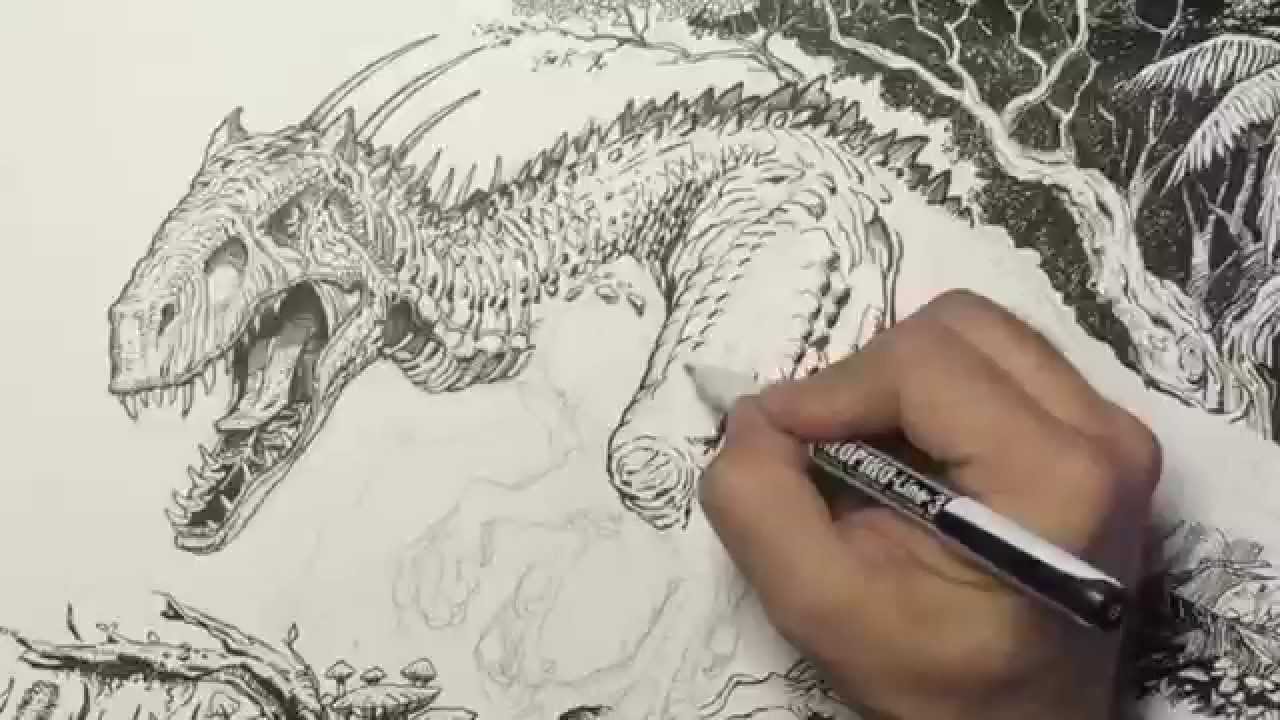 1280x720 Lederman Studio How To Draw Indominus Rex
