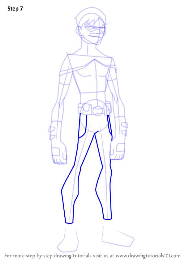 598x844 Learn How To Draw Robin From Young Justice (Young Justice) Step By