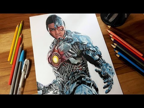 480x360 Speed Drawing Cyborg (Ray Fisher) Justice League Movie 2017