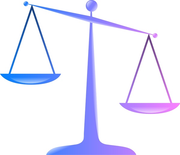 600x517 Scales Of Justice (Colored Glassy Effect Derivative) Free Vector