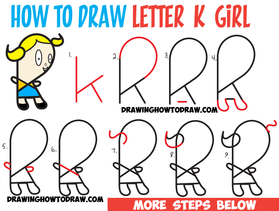 913x689 Huge Guide To Drawing Cartoon Characters From Lowercase Letter K