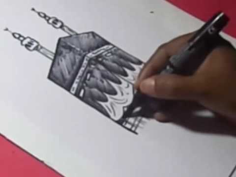 480x360 How To Draw Kaaba Drawing Step By Step For Kids Youtube