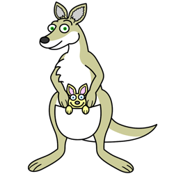 250x250 Cartoon Kangaroo Step By Step Drawing Lesson