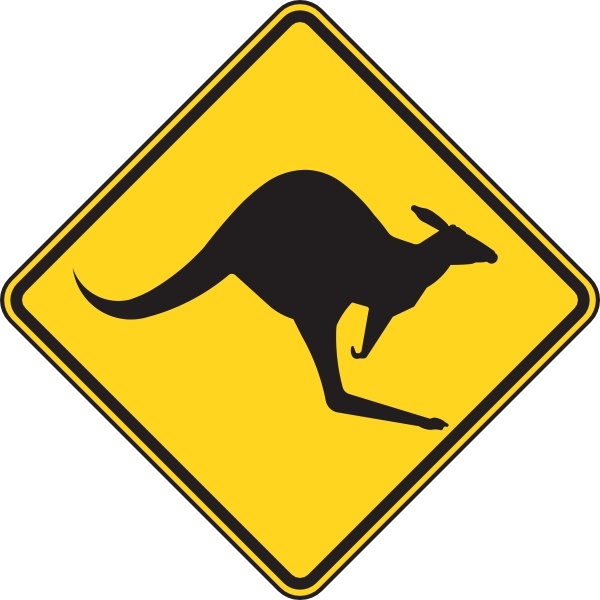 600x600 Kangaroo Warning Sign Clip Art Free Vector In Open Office Drawing