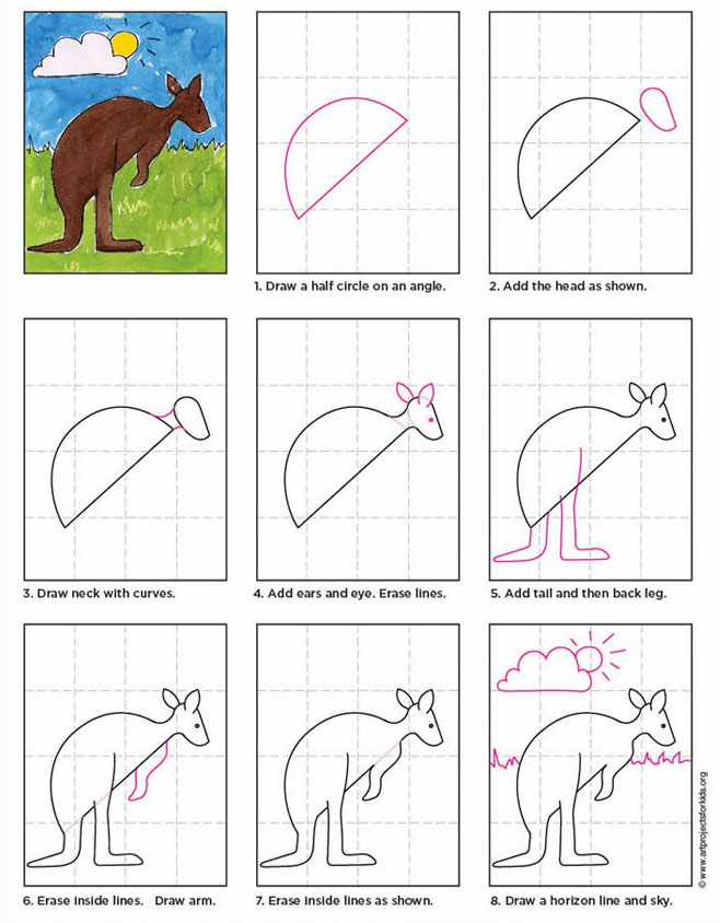 658x844 How To Draw A Kangaroo