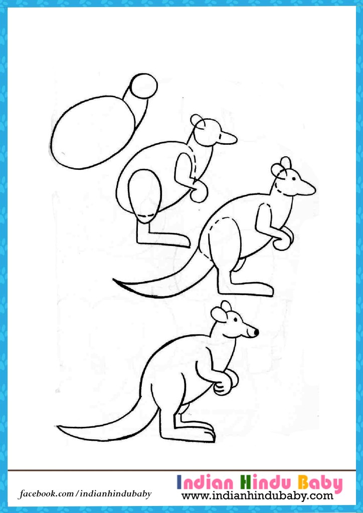 724x1024 Kangaroo Step By Step Drawing For Kids Indian Hindu Baby