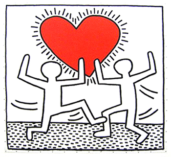 350x321 Haring Heart2inlove Tattoos Keith Haring And Drawings
