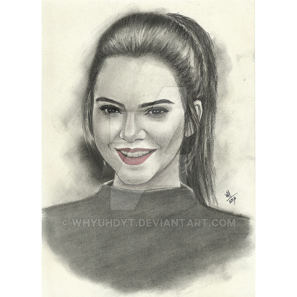 600x600 Kendall Jenner Portrait Drawing By Whyuhdyt