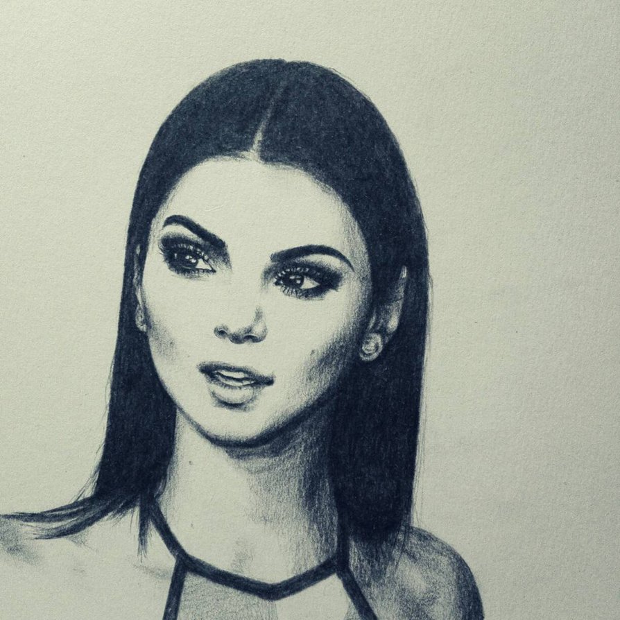 894x894 Kendall Jenner Drawing By Nareji