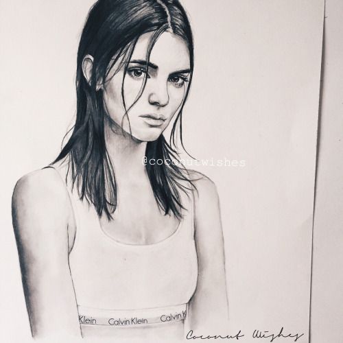 500x500 Kendall Jenner Drawing Complete ) Art Drawings