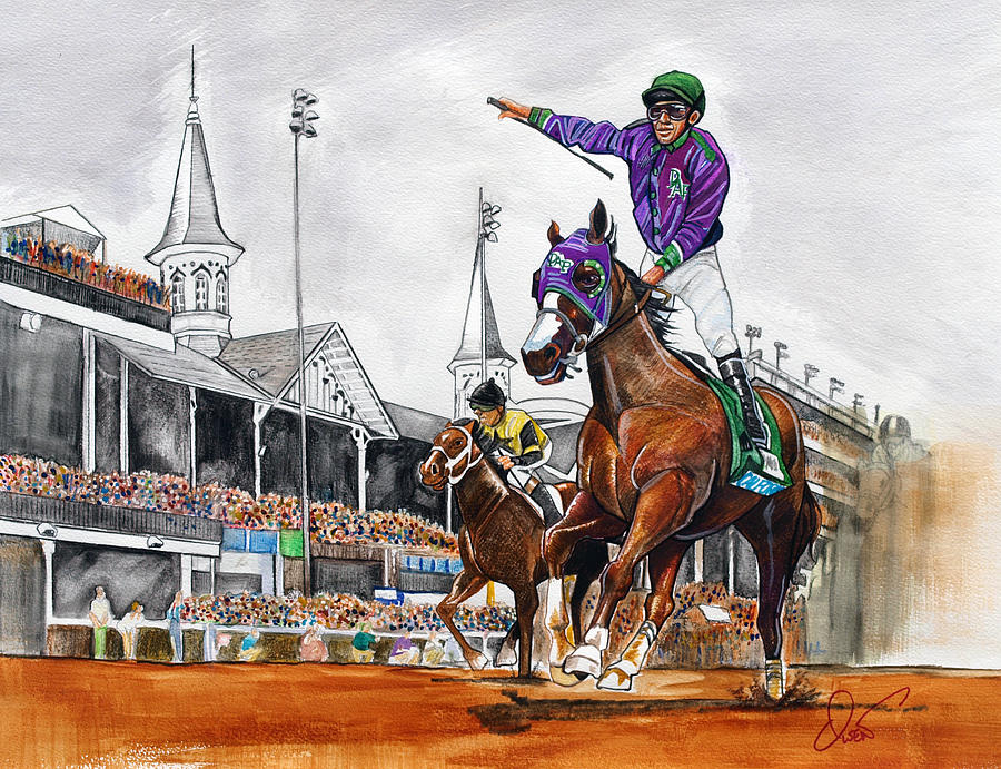 900x691 Kentucky Derby Winner California Chrome Painting By Dave Olsen