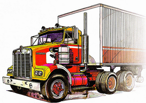500x355 Kenworth Sar Drawing Classic Australian Truck. Deviatea