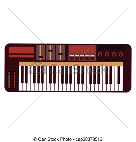 450x470 Flat Design Electronic Piano Keyboard Icon Vector Vector Clip