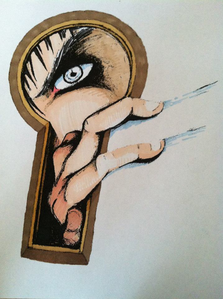717x960 Through The Keyhole By Ablackinkartist