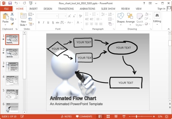 580x402 Animated Flowchart Maker Templates For Powerpoint And Keynote