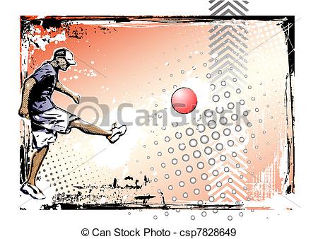 450x338 Kickball Poster. Illustration Of The Kickball Player Eps Vectors