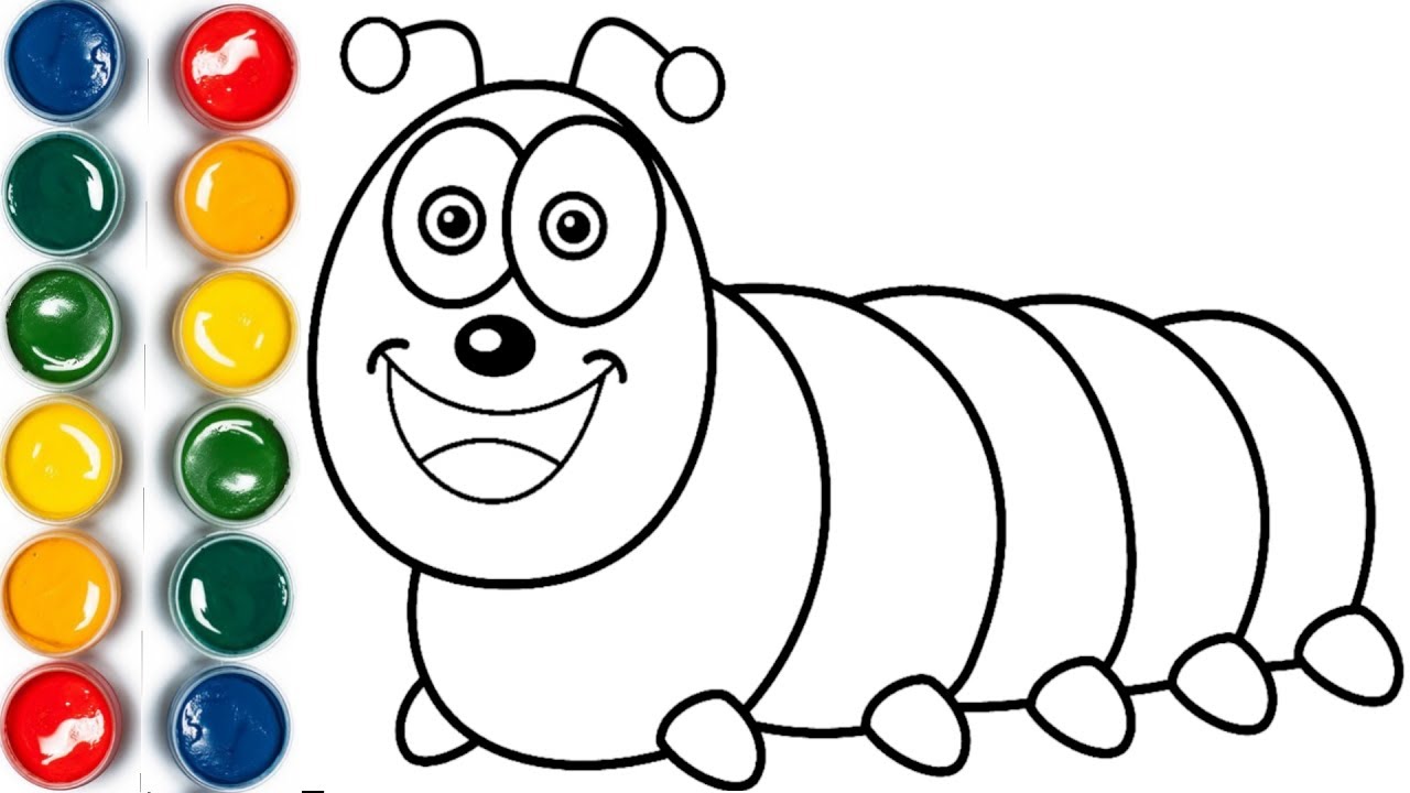 1280x720 How To Draw A Larva Of Rainbow Drawings For Children Learn