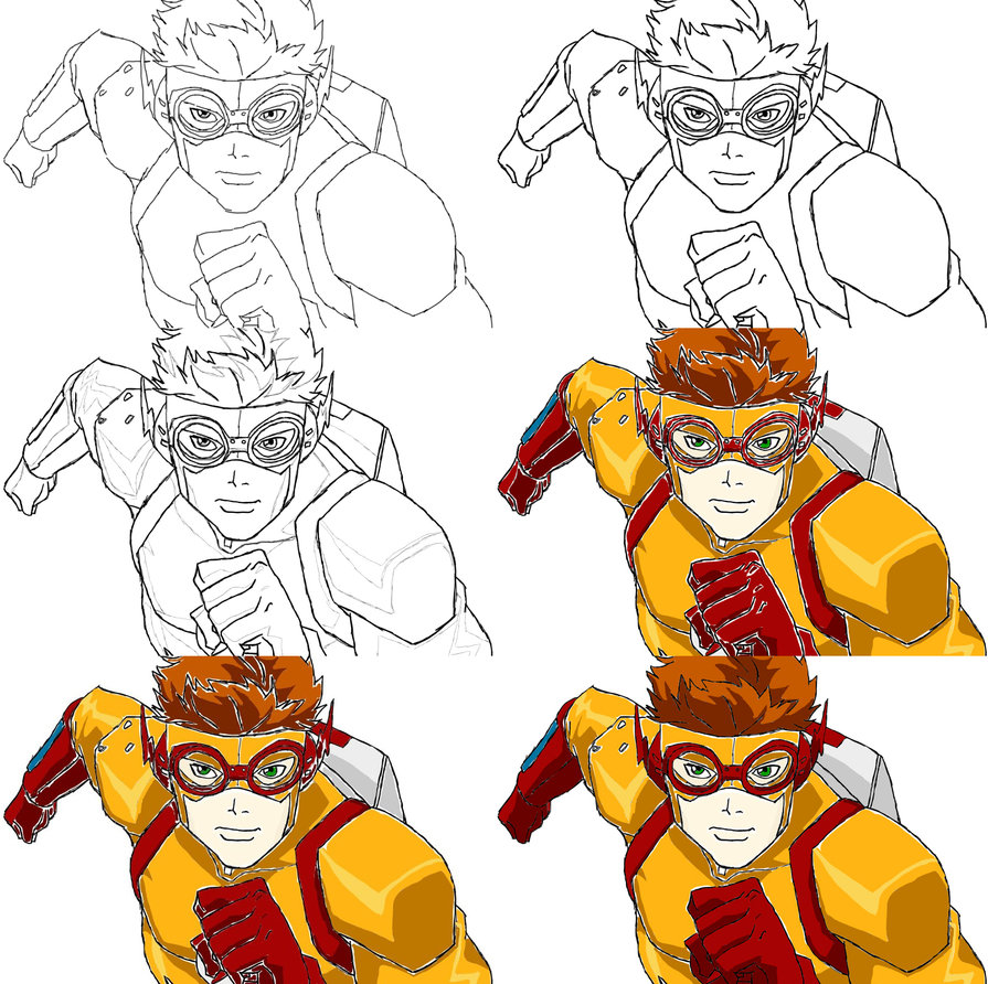 895x892 Stages 1 6 Of Kid Flash Drawing By Boobyr00de