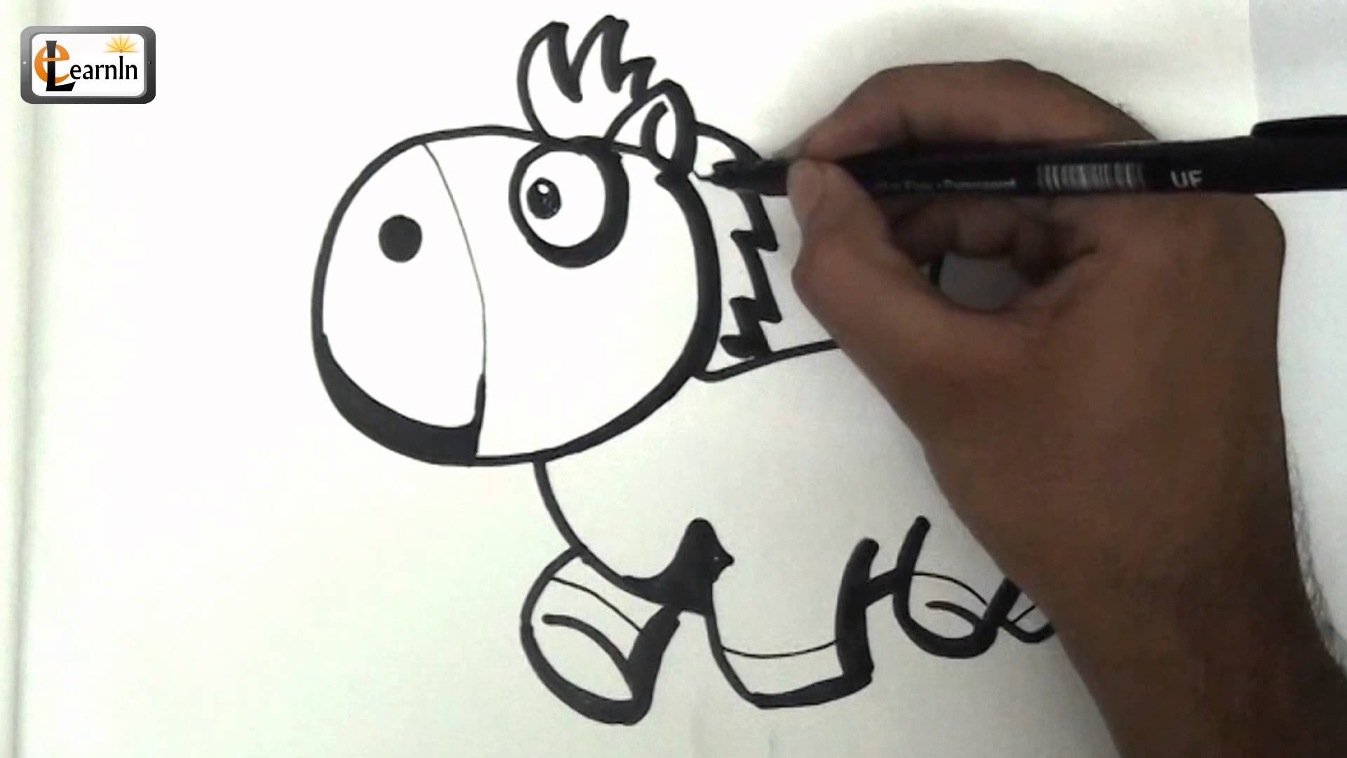 1920x1080 How To Draw A Horse Drawing For Children Easy Step By Step