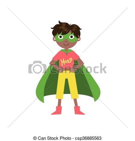 450x470 Kid In Superhero Costume With Green Cape Funny And Adorable