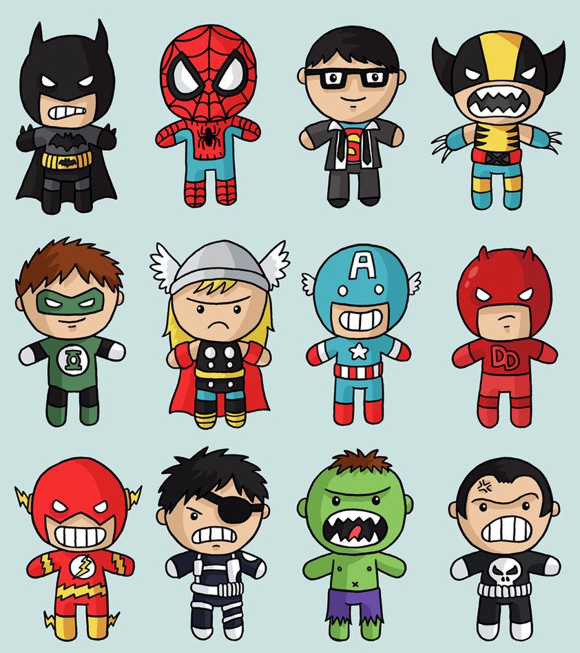 842x948 How To Draw Chibi Superheroes