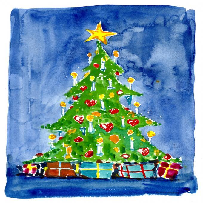 680x680 Christmas Tree. People. Drawings. Pictures. Drawings Ideas