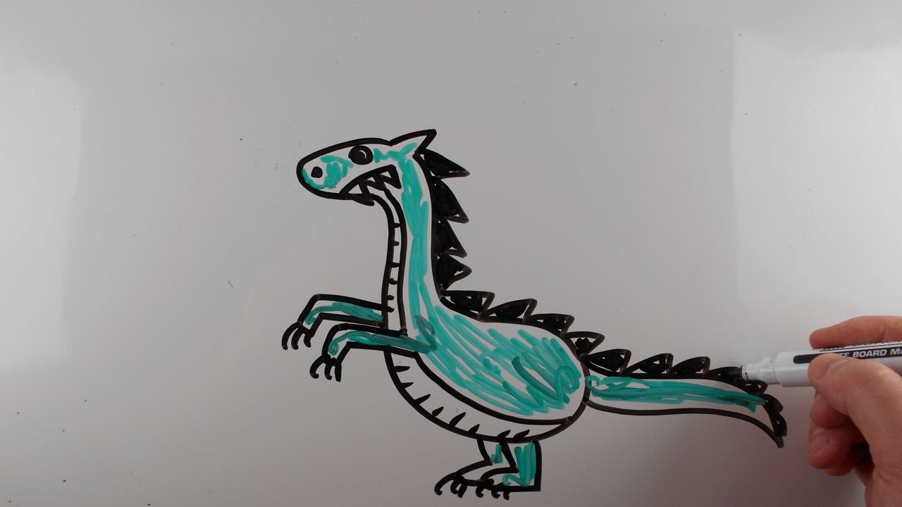 1280x720 How To Draw A Dinosaur Step By Step Very Easy For Kids Drawing