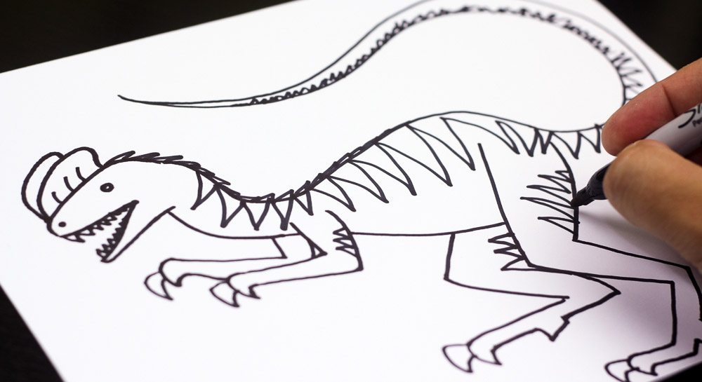 1000x545 Photos Dinosaurs Drawings For Kids Velociraptor,