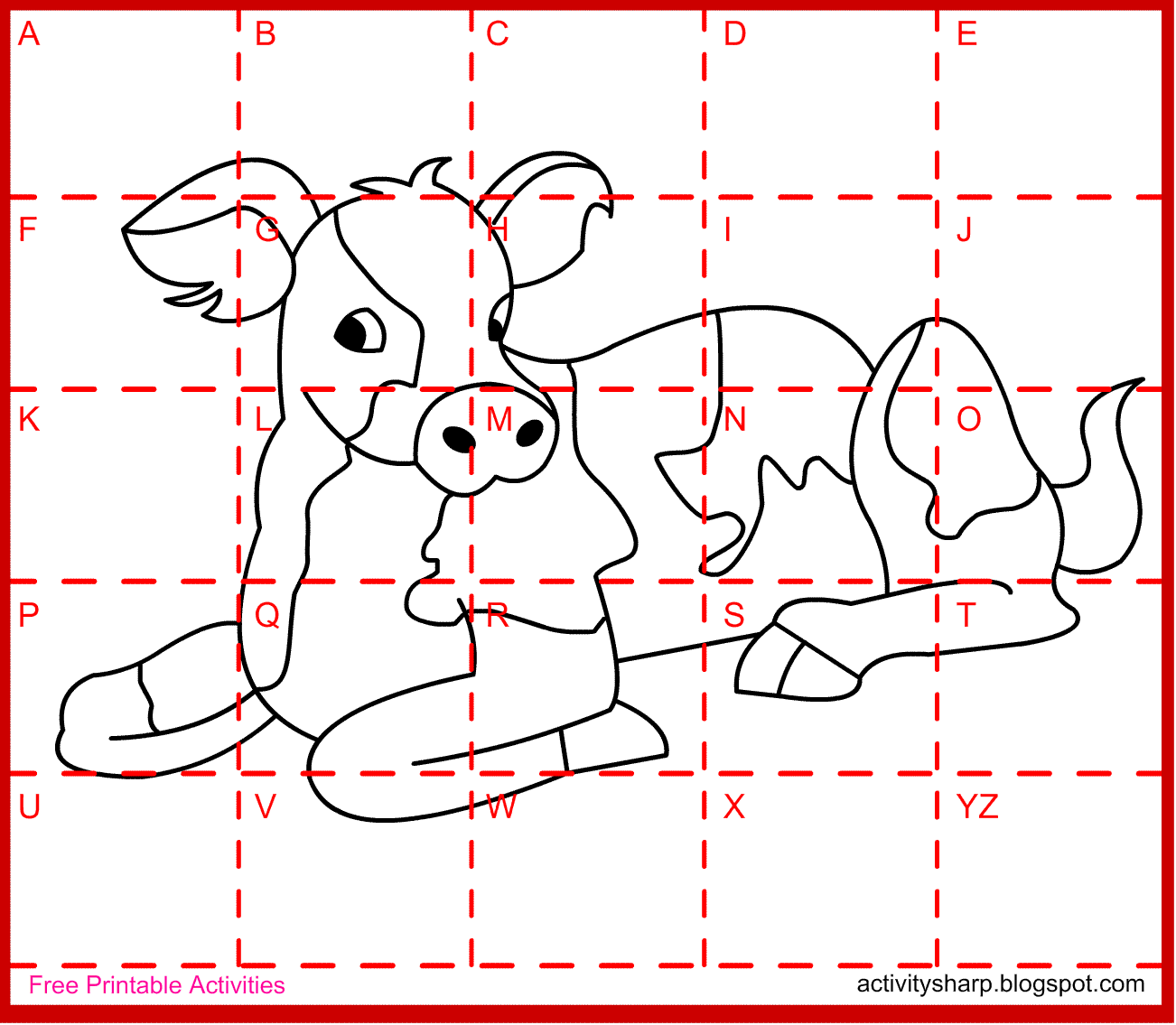 1302x1135 Free Printable Drawing Activity Calf Drawing Activities