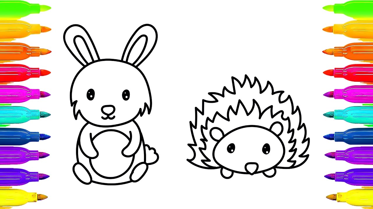 1280x720 Coloring Pages For Kids Drawing Animals How To Draw Rabbit